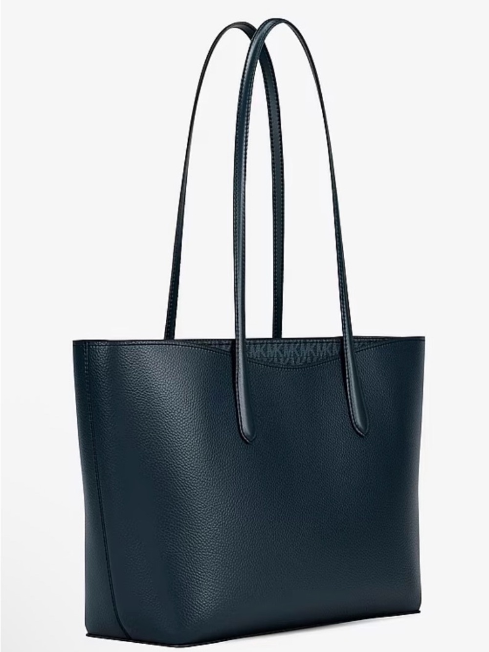 Michael Kors Arden Large Pebbled Leather Tote Bag Admiral Navy Blue - Picture 4 of 16